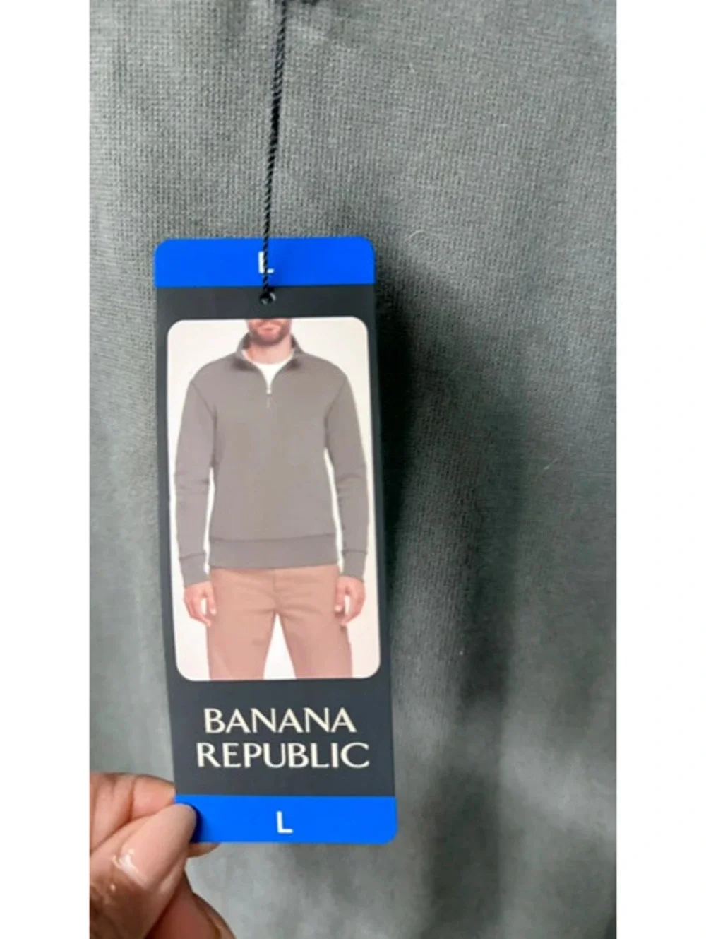 Banana Republic quarter-zip sweatshirt garment-dyed grey finish size Large